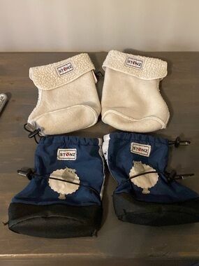 Stonz Beige and Navy Insulated Boot Covers - Pair
